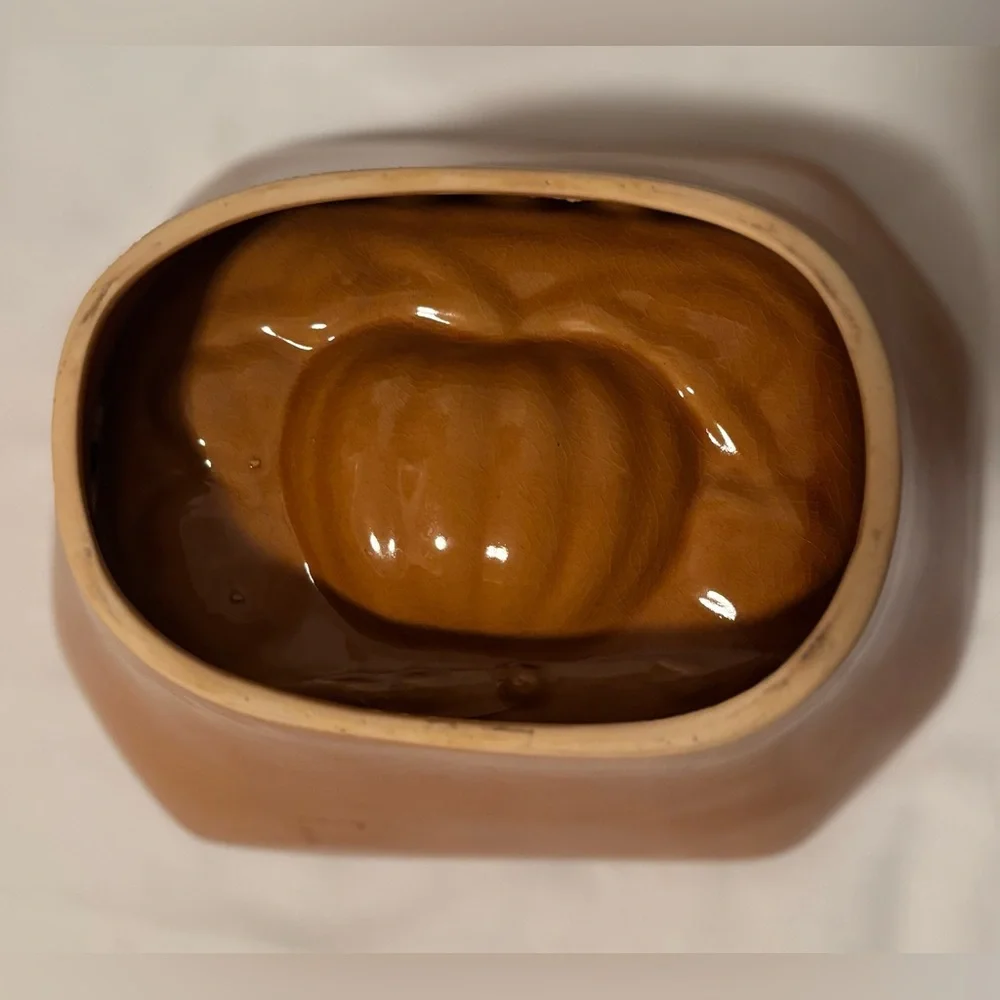 Vintage Crate & Barrel Ceramic Stoneware Pumpkin Bread Baking Dish / Jello Mold